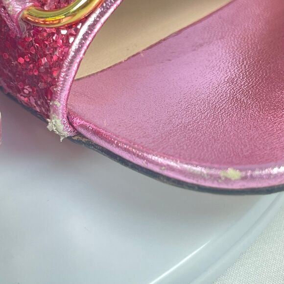 Gucci Horsebit Glittered Sandals - Pink | Women's 37.5 or US 7 - Picture 5 of 12